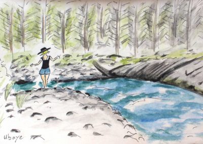 Balade en forêt - Croquis Nicolas Lambert, Nak illustrations