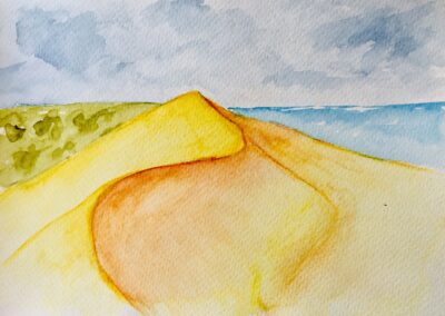 Dune-du-Pilat - Illustration aquarelle, mer, sable, dune, nature, art, dessin, Nicolas Lambert, Nak Illustrations