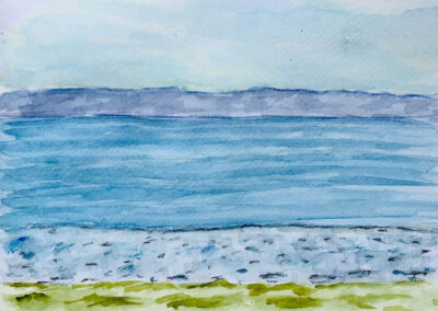 Lac Léman - Illustration aquarelle, Suisse, été, nature, art, dessin, Nicolas Lambert, Nak Illustrations