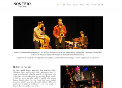 Création site internet Nos trio, site vitrine jazz, jazz musique