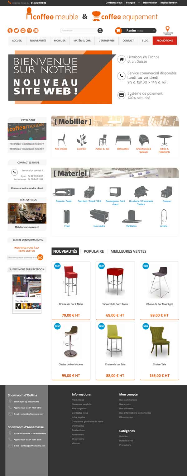création site internet Lyon, création d'un site ecommerce Coffee meuble 