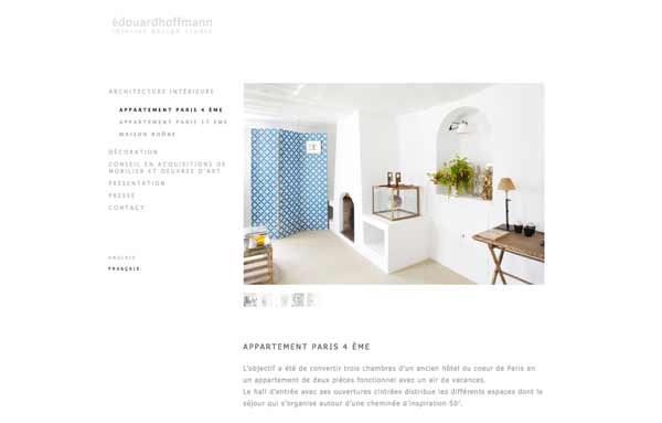 Edouard Hoffmann, site vitrine décorateur intérieur, création site internet Lyon
